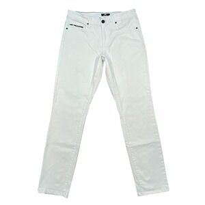 Benjamin Black White Slim Fit Stretch Denim Pants Mens 34x32